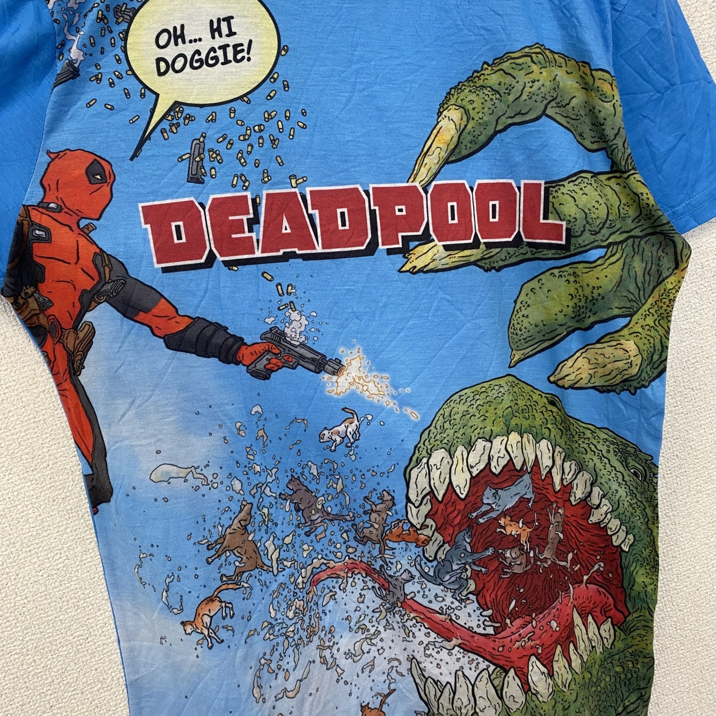 古着 used　MARVEL マーベル　半袖デザインTシャツ　DEADPOOL デッドプール　アメコミ　Mサイズ