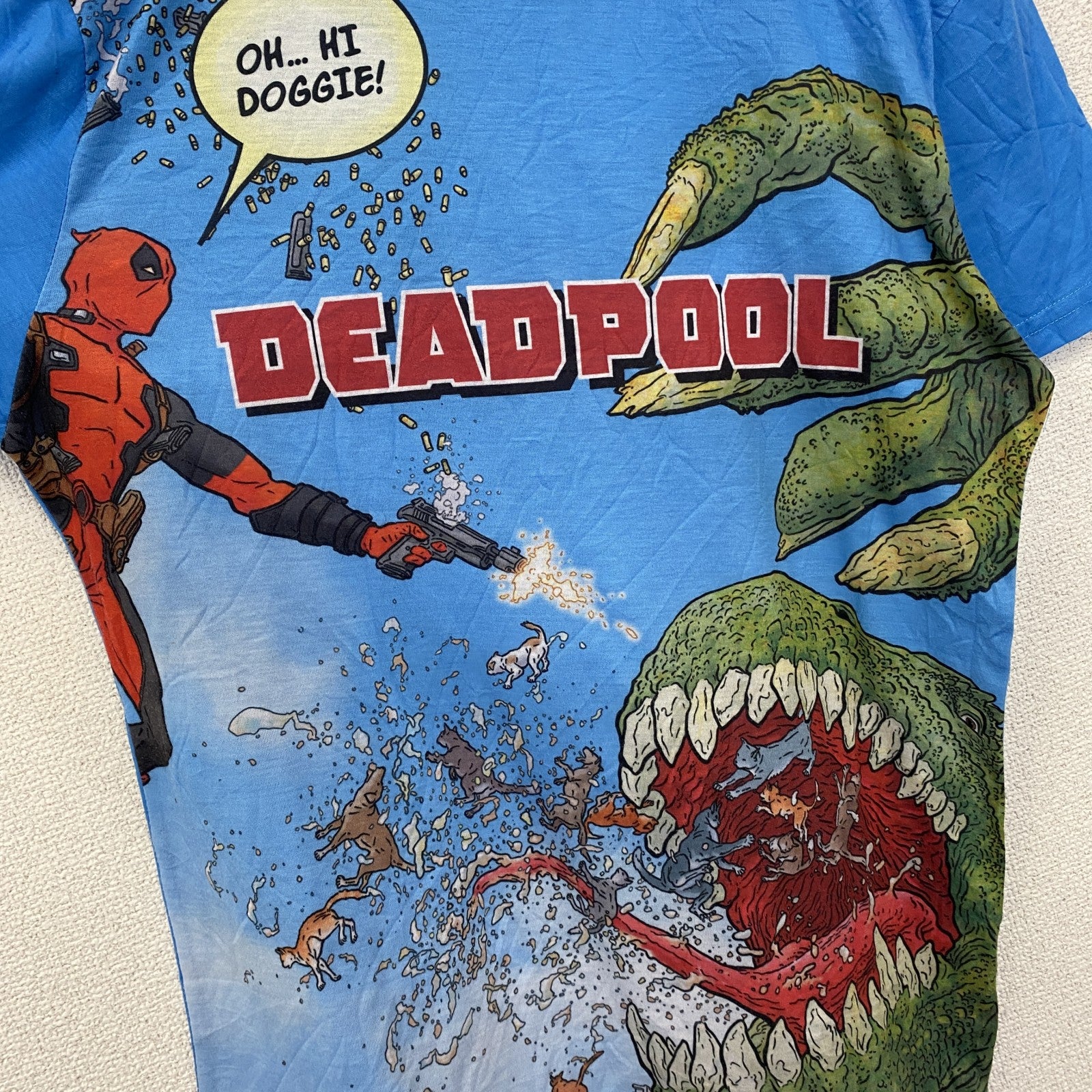 古着 used　MARVEL マーベル　半袖デザインTシャツ　DEADPOOL デッドプール　アメコミ　Mサイズ