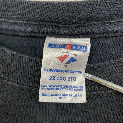 JERZEES　ジャージーズ　半袖プリントTシャツ　アメフト　黑　ブラック　2XLサイズ　