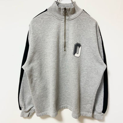 古着 used　90s　OLDNAVY オールドネイビー　 長袖ハーフジップスウェット　トレーナー　グレー　ヴィンテージ　Mサイズ