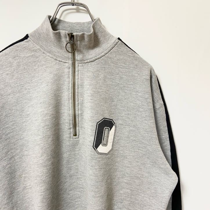 古着 used　90s　OLDNAVY オールドネイビー　 長袖ハーフジップスウェット　トレーナー　グレー　ヴィンテージ　Mサイズ
