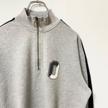 古着 used　90s　OLDNAVY オールドネイビー　 長袖ハーフジップスウェット　トレーナー　グレー　ヴィンテージ　Mサイズ