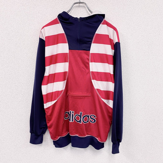 ～90s　adidas　アディダス　アノラックジャージ　ジャージパーカー　ユニオンジャック　ヴィンテージ　赤　レッド　180サイズ