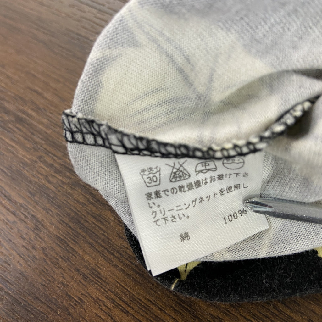 ISSEY MIYAKE　イッセイミヤケ　半袖プリントTシャツ　総柄　花柄　黒　ブラック