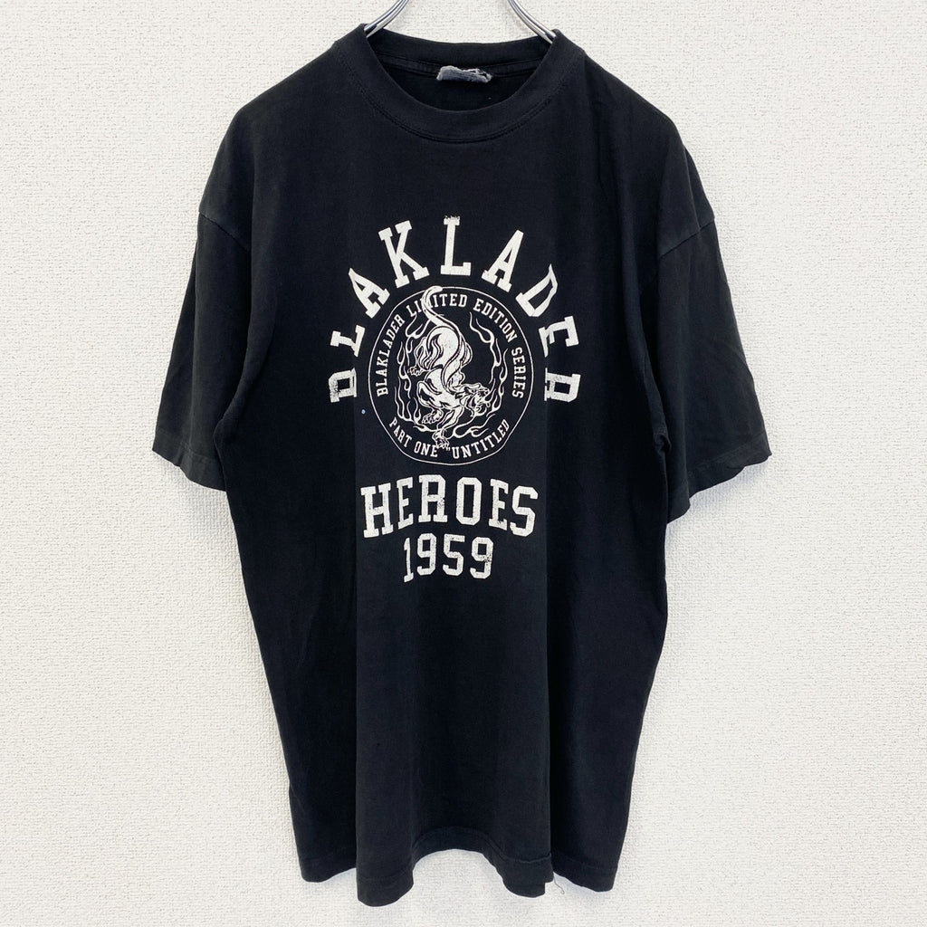 古着 used　BLAKLADER　半袖プリントTシャツ　クルーネック　黒　ブラック　ビックシルエット　XLサイズ