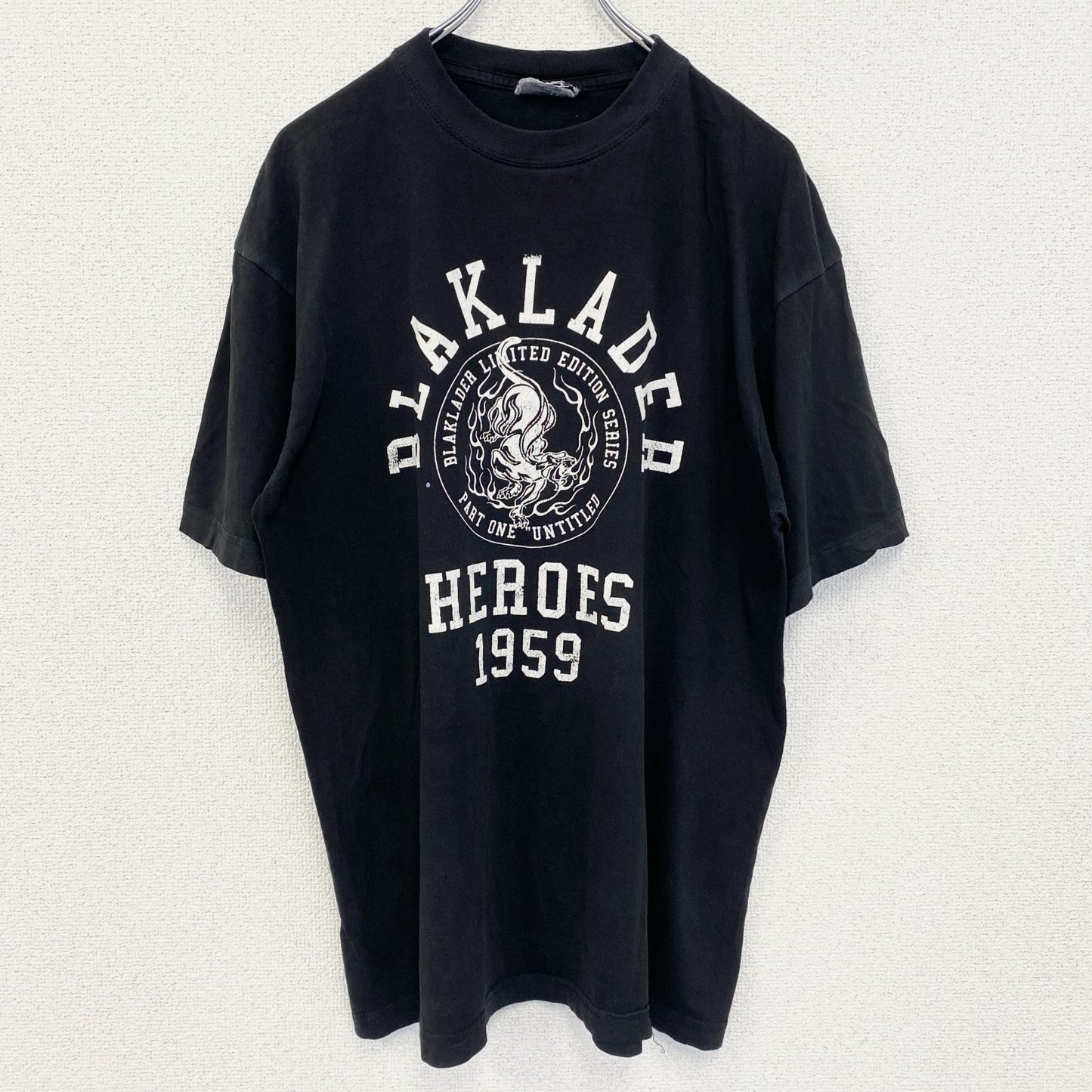 古着 used　BLAKLADER　半袖プリントTシャツ　クルーネック　黒　ブラック　ビックシルエット　XLサイズ