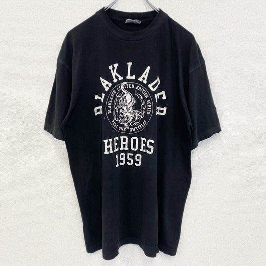 古着 used　BLAKLADER　半袖プリントTシャツ　クルーネック　黒　ブラック　ビックシルエット　XLサイズ