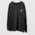 Carhartt　カーハート　長袖プリントTシャツ/ロンT　ポケT　黒　ブラック　Sサイズ