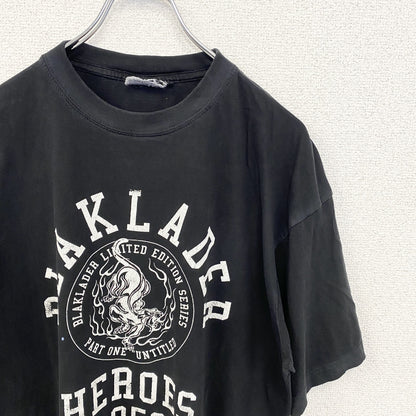 古着 used　BLAKLADER　半袖プリントTシャツ　クルーネック　黒　ブラック　ビックシルエット　XLサイズ