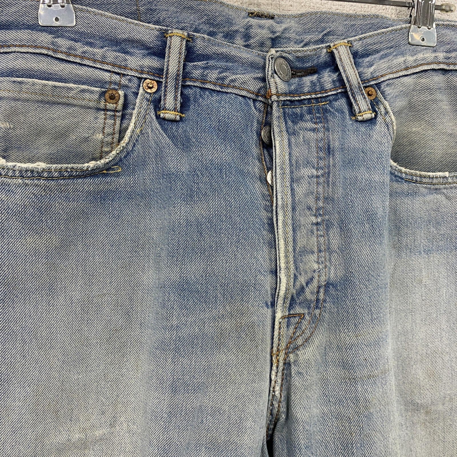 Levi’s　リーバイス　501　ダメージデニムパンツ/ジーンズ　ボタンフライ　縦落ち　インディゴ　W32サイズ