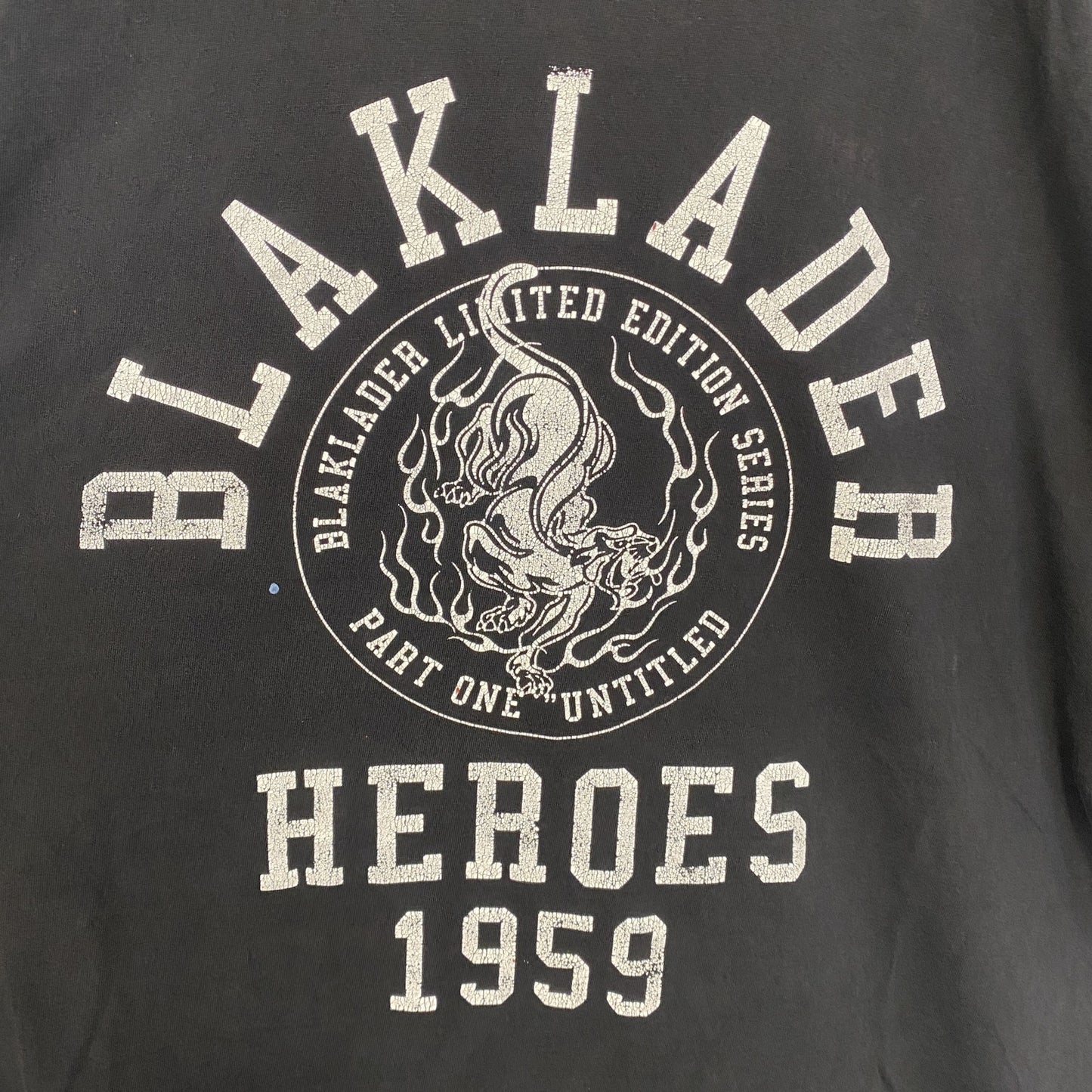 古着 used　BLAKLADER　半袖プリントTシャツ　クルーネック　黒　ブラック　ビックシルエット　XLサイズ