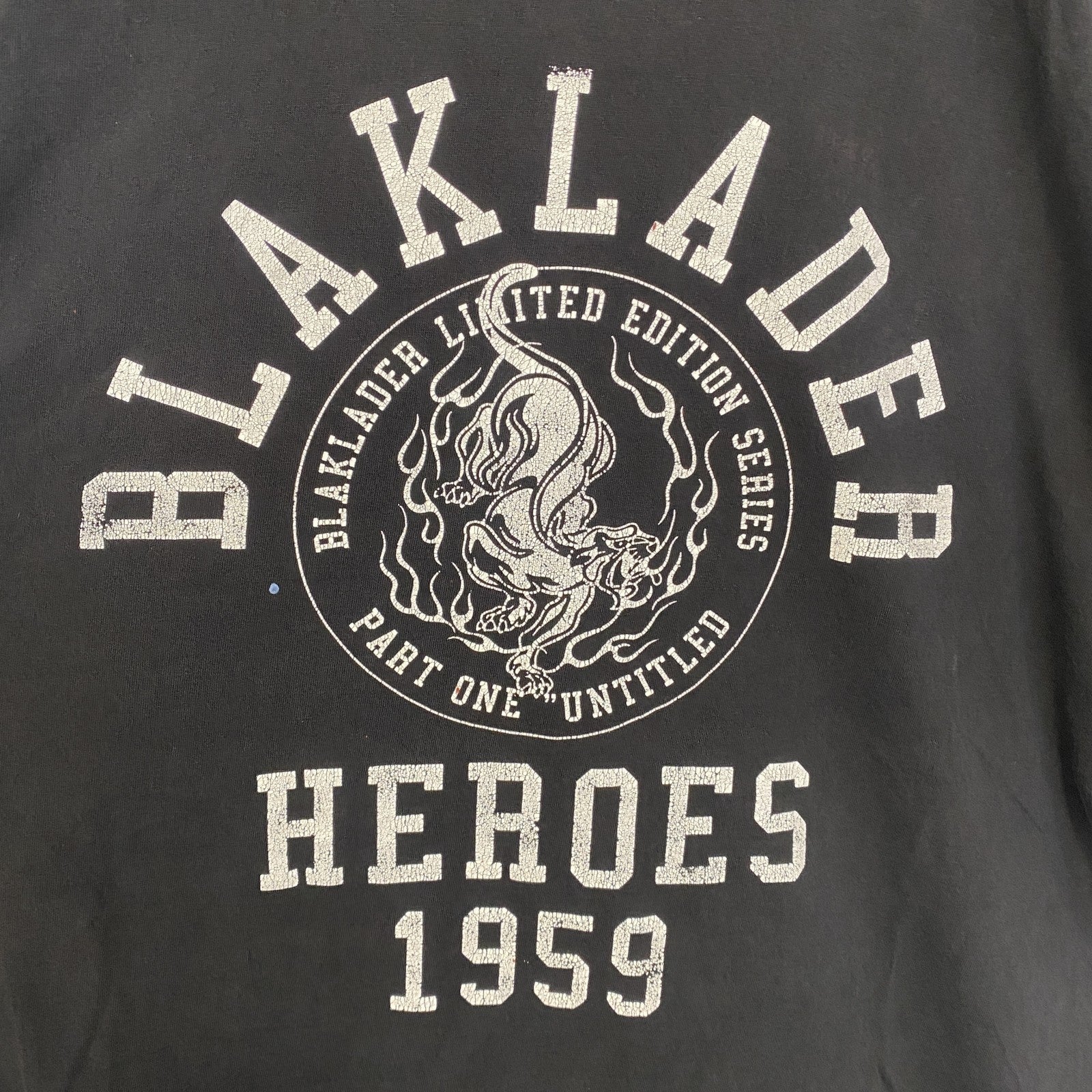 古着 used　BLAKLADER　半袖プリントTシャツ　クルーネック　黒　ブラック　ビックシルエット　XLサイズ