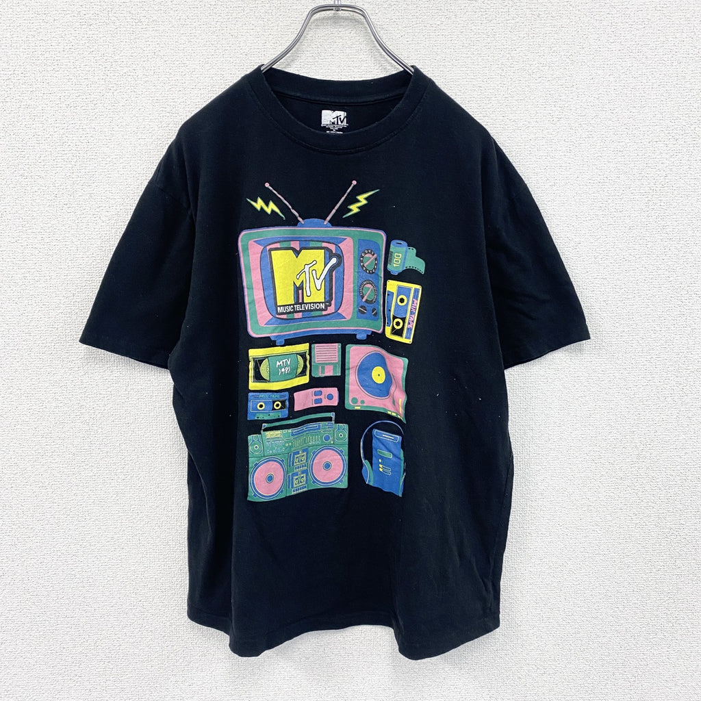 MTV　半袖プリントTシャツ　黒　ブラック　XLサイズ