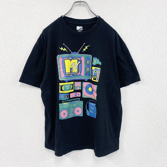 MTV　半袖プリントTシャツ　黒　ブラック　XLサイズ