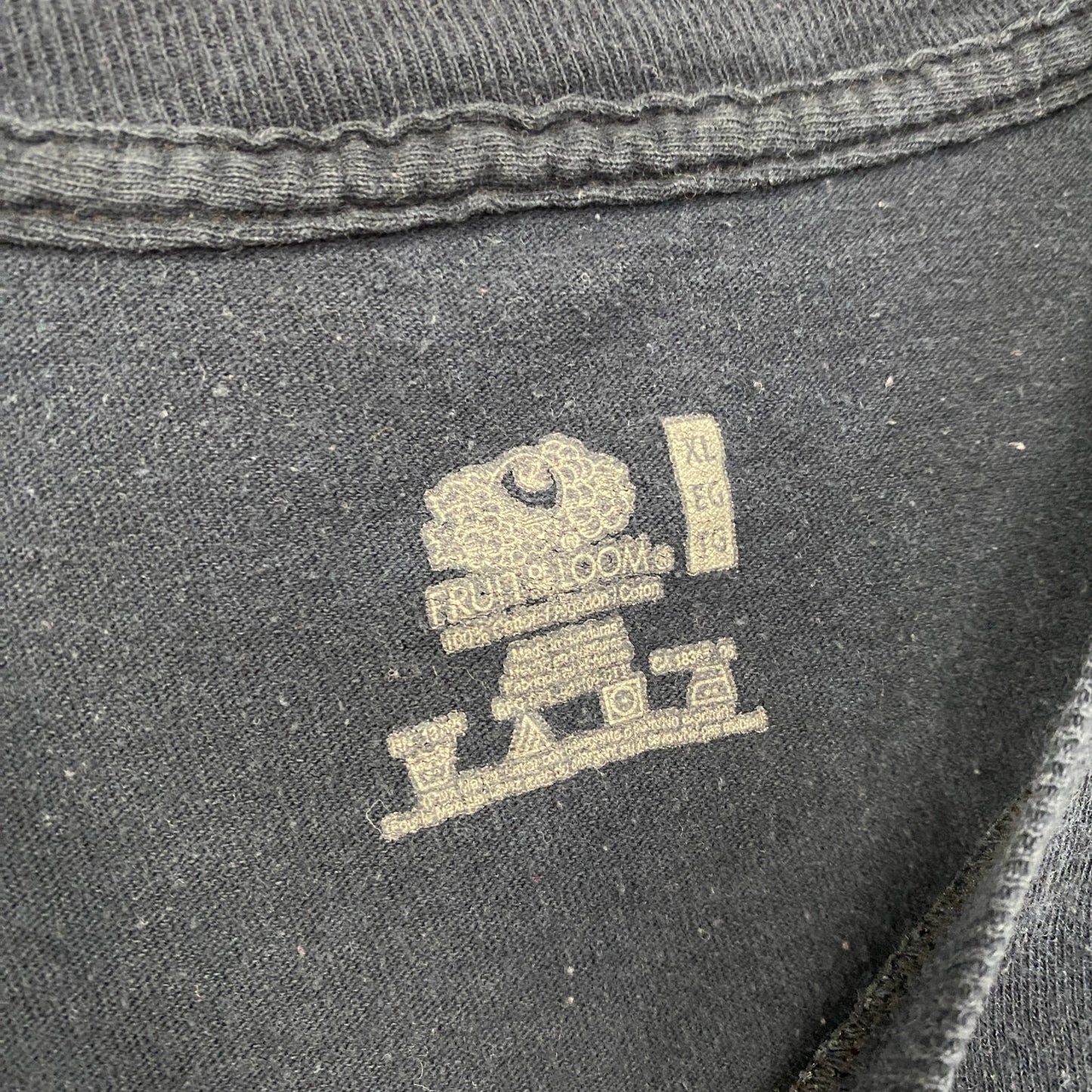 FRUIT OF THE LOOM　フルーツオブザルーム　半袖Tシャツ　胸ポケット　無地　クルーネック　黒　ブラック　XLサイズ