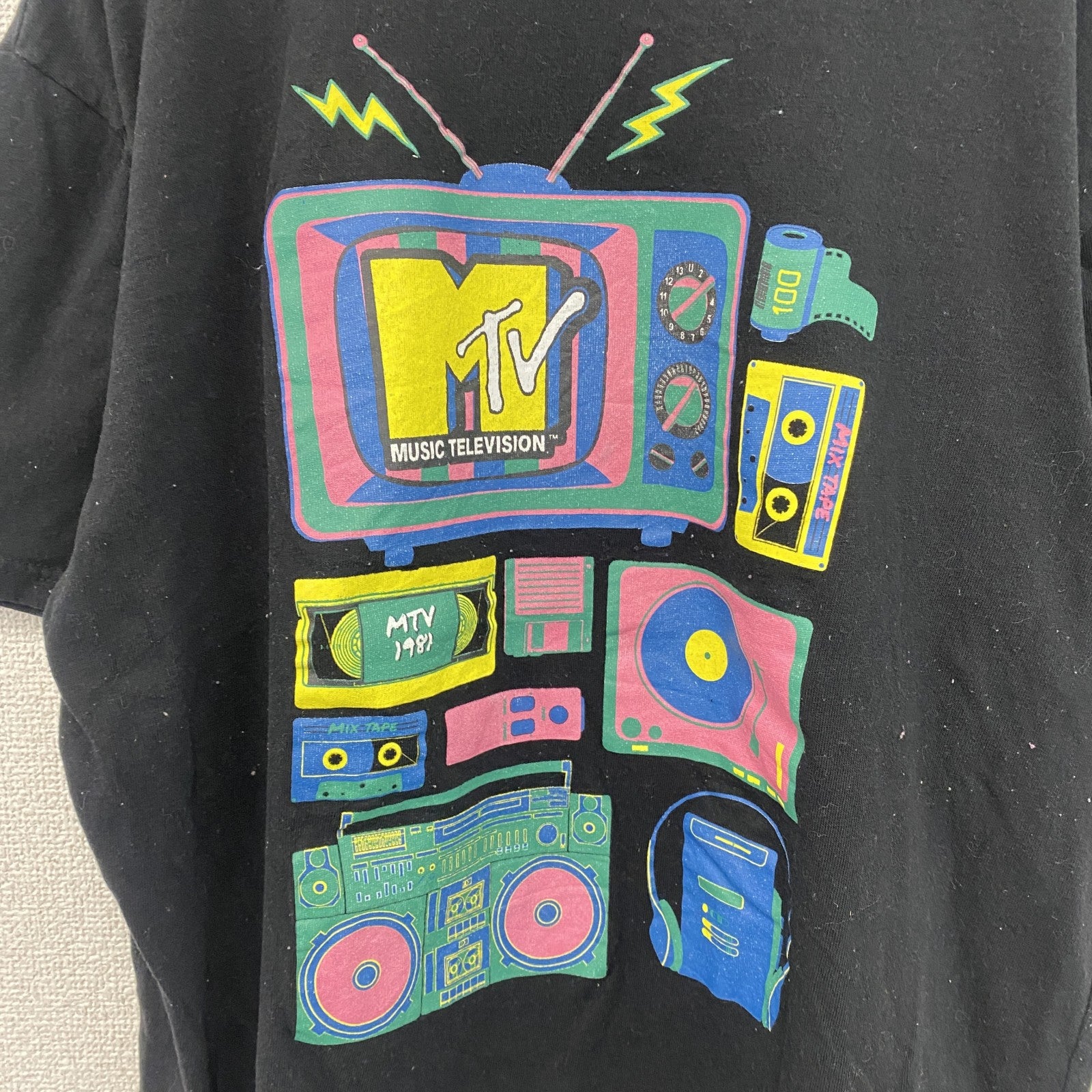 MTV　半袖プリントTシャツ　黒　ブラック　XLサイズ