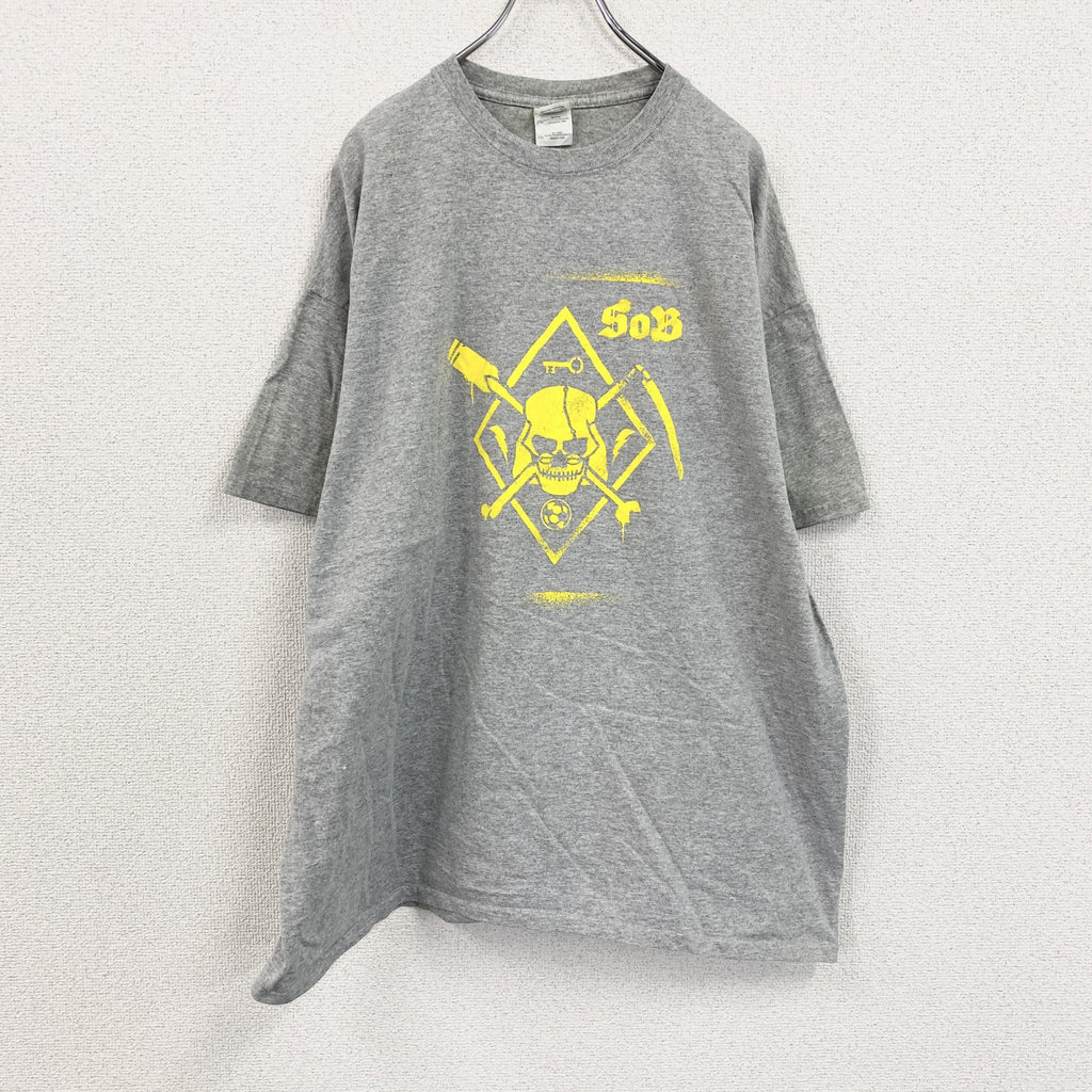GILDAN　ギルダン　S.O.B　半袖プリントTシャツ　バンドT　グレー　2XLサイズ