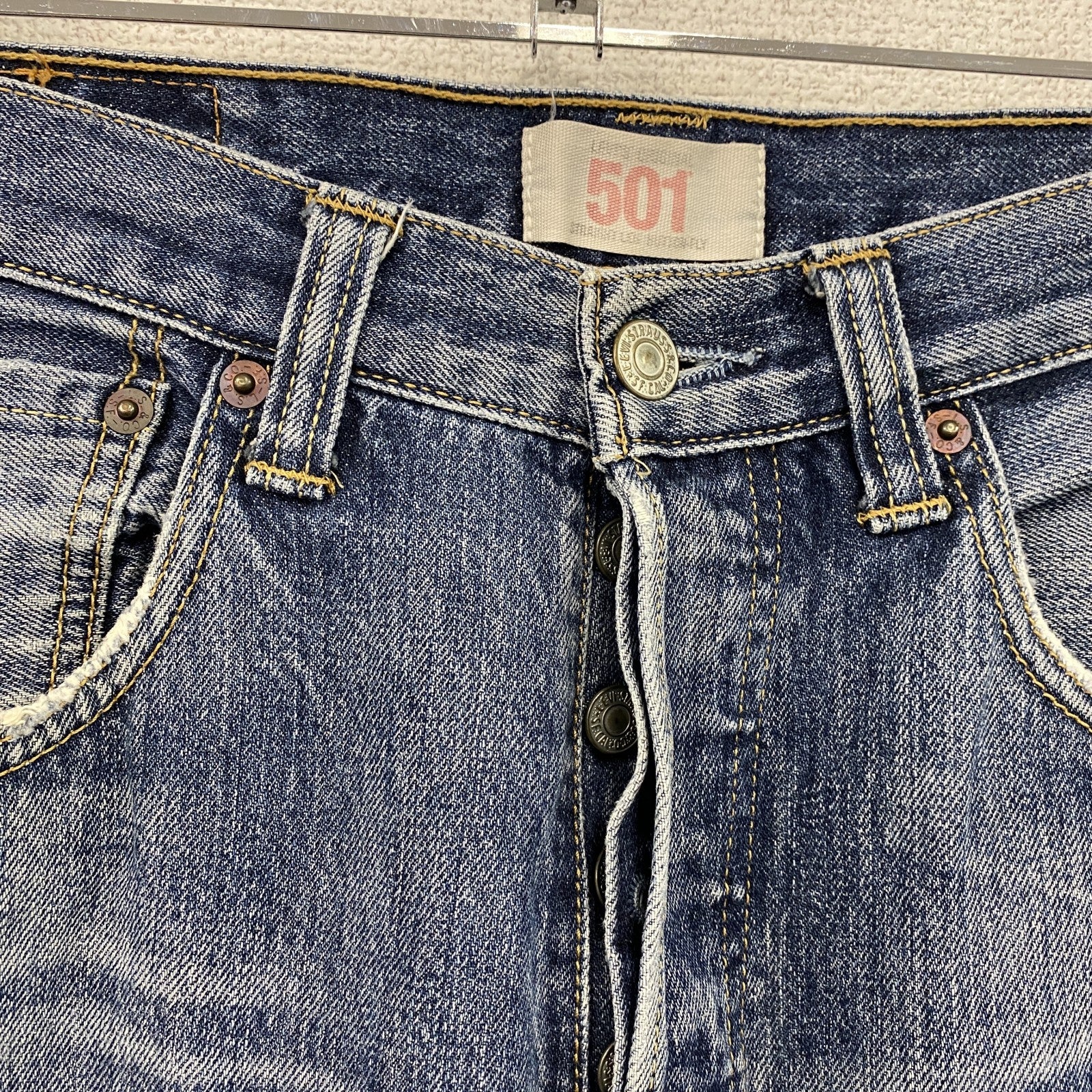 Levi’s　リーバイス　501　デニムパンツ/ジーンズ　縦落ち　鬼ヒゲ　ボタンフライ　インディゴ　W31サイズ