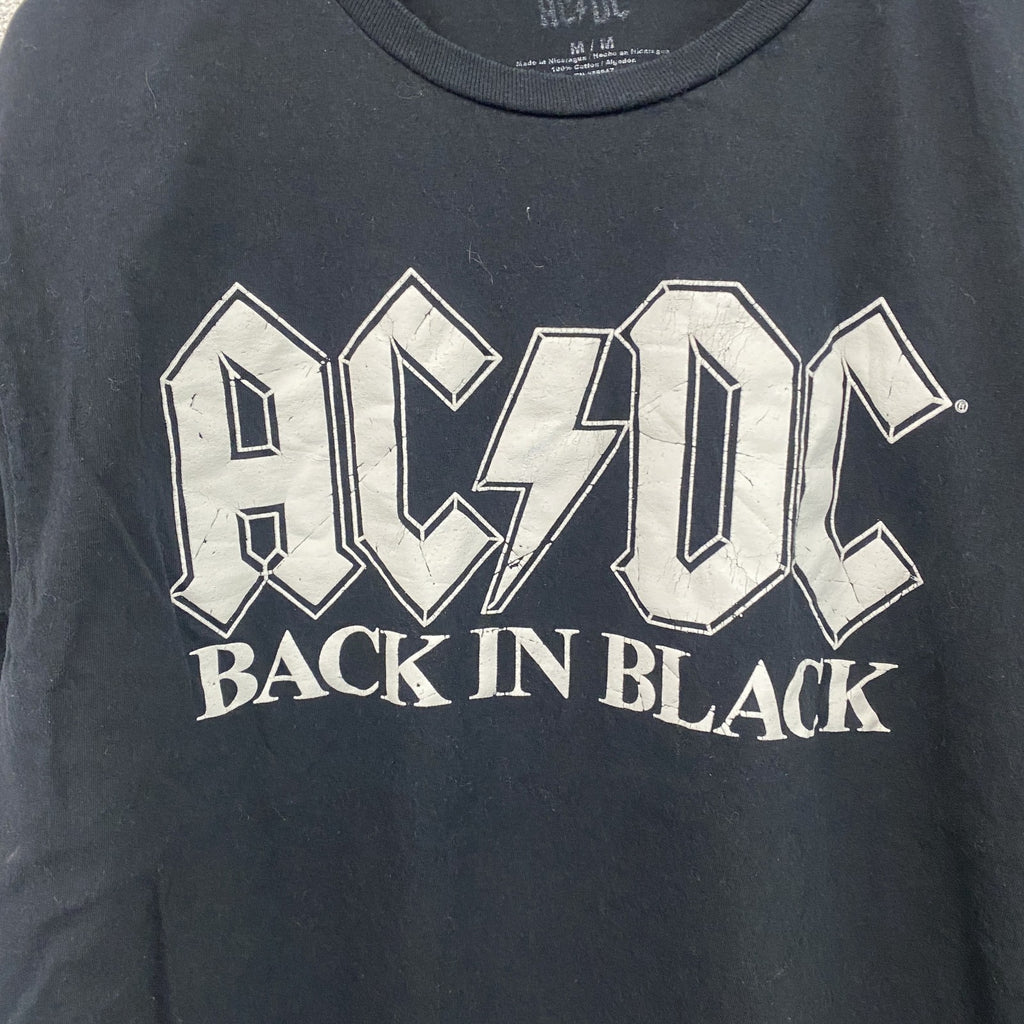 AC/DC　半袖音楽プリントTシャツ　ラウドロック　黒　ブラック　Mサイズ