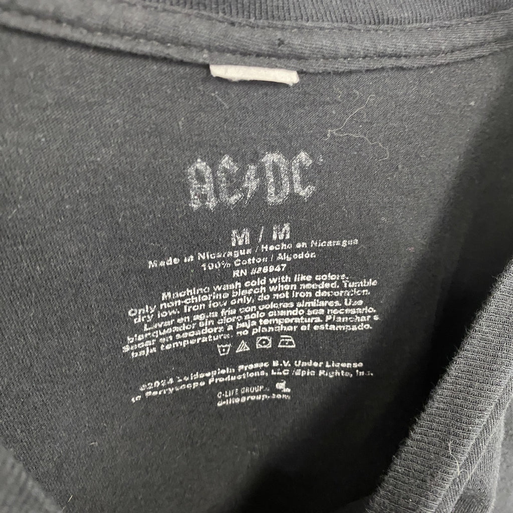 AC/DC　半袖音楽プリントTシャツ　ラウドロック　黒　ブラック　Mサイズ