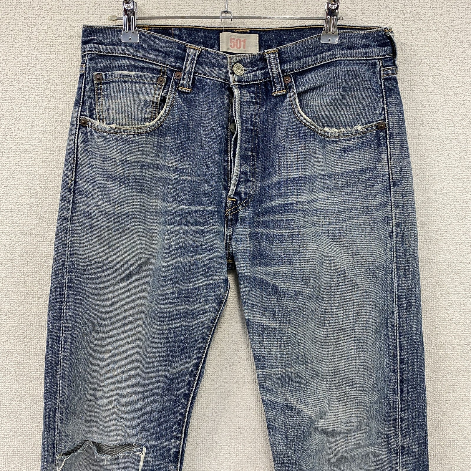 Levi’s　リーバイス　501　デニムパンツ/ジーンズ　縦落ち　鬼ヒゲ　ボタンフライ　インディゴ　W31サイズ