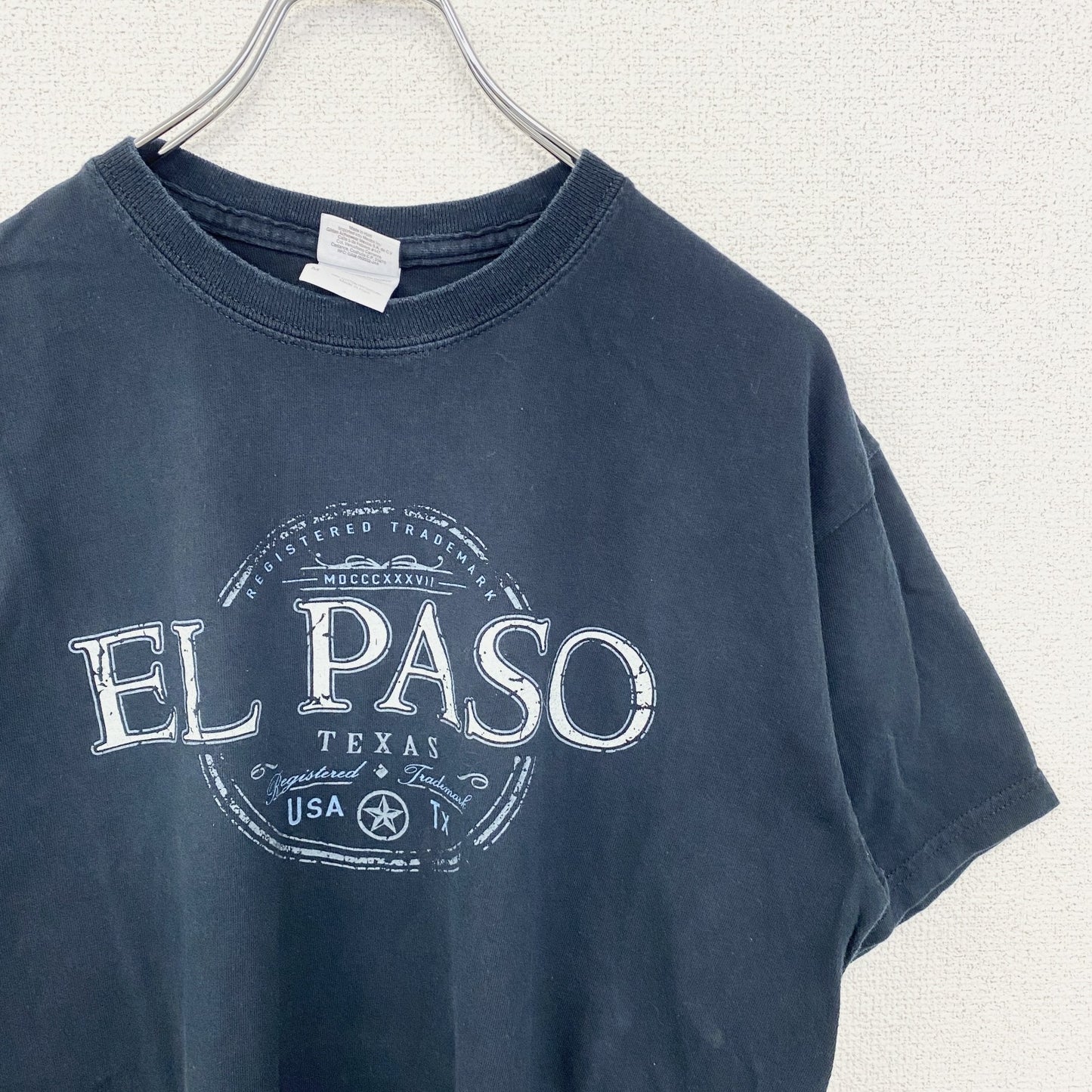古着 used　GILDAN ギルダン　半袖プリントTシャツ　EL PASO エル・パソ　黒　ブラック　Mサイズ