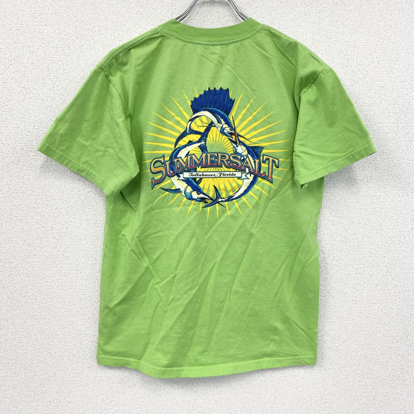 GILDAN　ギルダン　半袖プリントTシャツ　胸ポケット　黄緑　ライトグリーン　Mサイズ