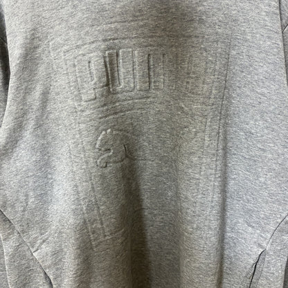 古着 used　PUMA プーマ　長袖ビッグロゴデザインパーカー　スウェットフーディ　グレー　カジュアル　前ポケット　Mサイズ