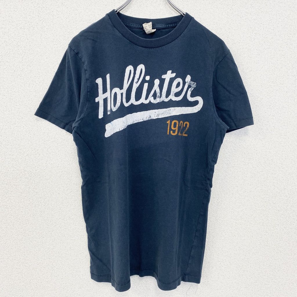 古着 used　HOLLISTER ホリスター　90s　半袖プリントTシャツ　クルーネック　シンプルデザイン　ネイビー　Mサイズ
