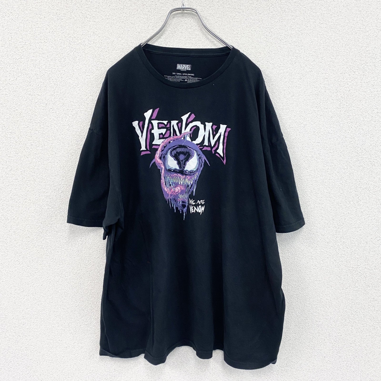 MARVEL　マーベル　半袖プリントTシャツ　キャラクターT　VENOM　ヴェノム　黒　ブラック　3XLサイズ