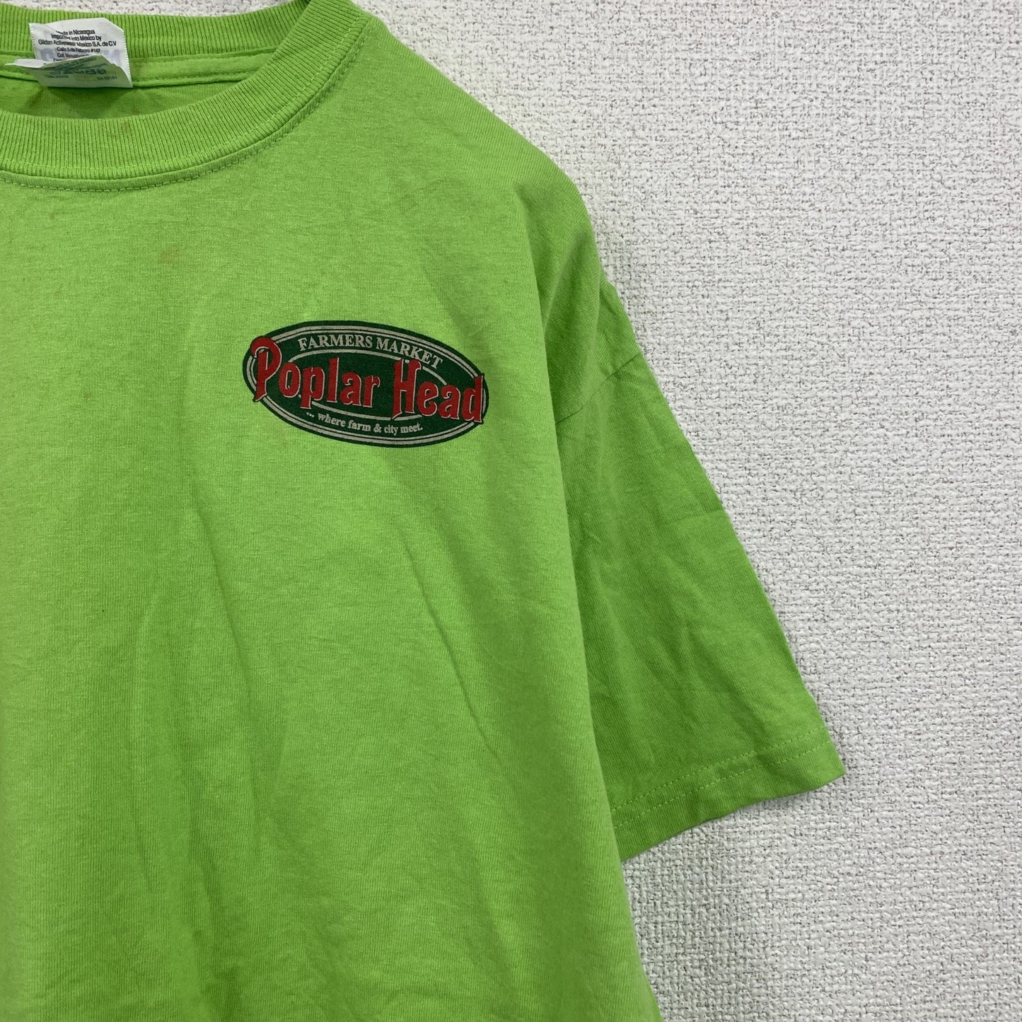 GILDAN　ギルダン　半袖プリントTシャツ　黄緑　ライトグリーン　Mサイズ　古着