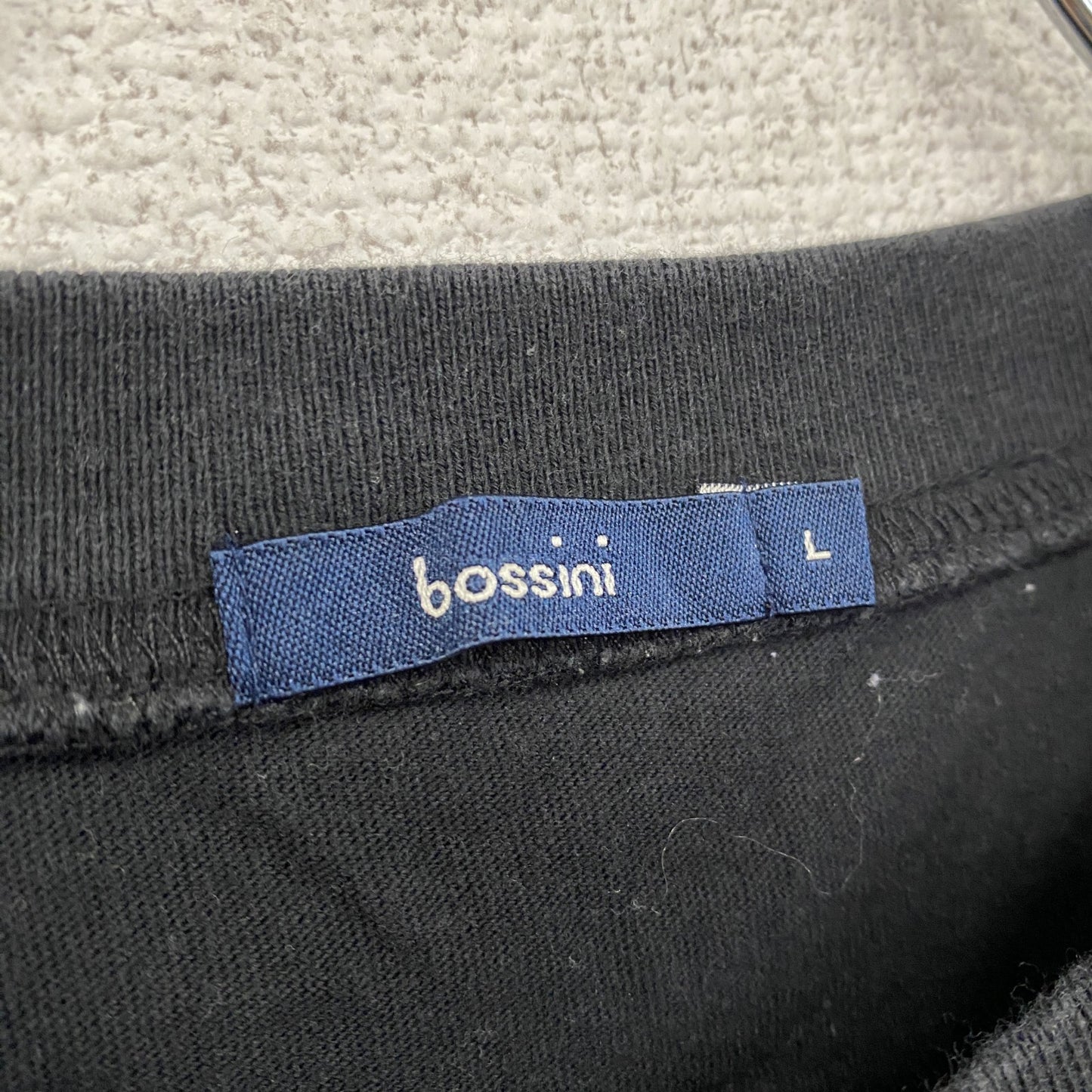 bossini　半袖プリントTシャツ　黒　ブラック　Lサイズ