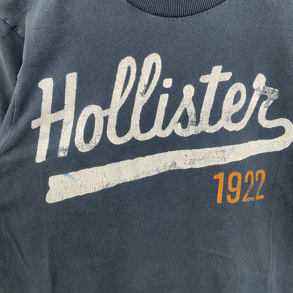 古着 used　HOLLISTER ホリスター　90s　半袖プリントTシャツ　クルーネック　シンプルデザイン　ネイビー　Mサイズ