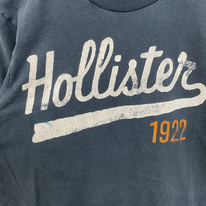古着 used　HOLLISTER ホリスター　90s　半袖プリントTシャツ　クルーネック　シンプルデザイン　ネイビー　Mサイズ