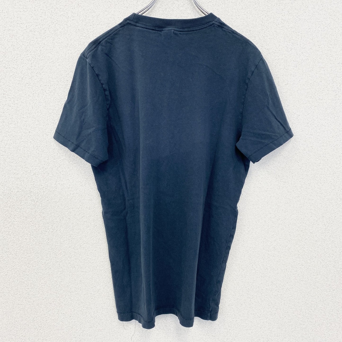 古着 used　HOLLISTER ホリスター　90s　半袖プリントTシャツ　クルーネック　シンプルデザイン　ネイビー　Mサイズ