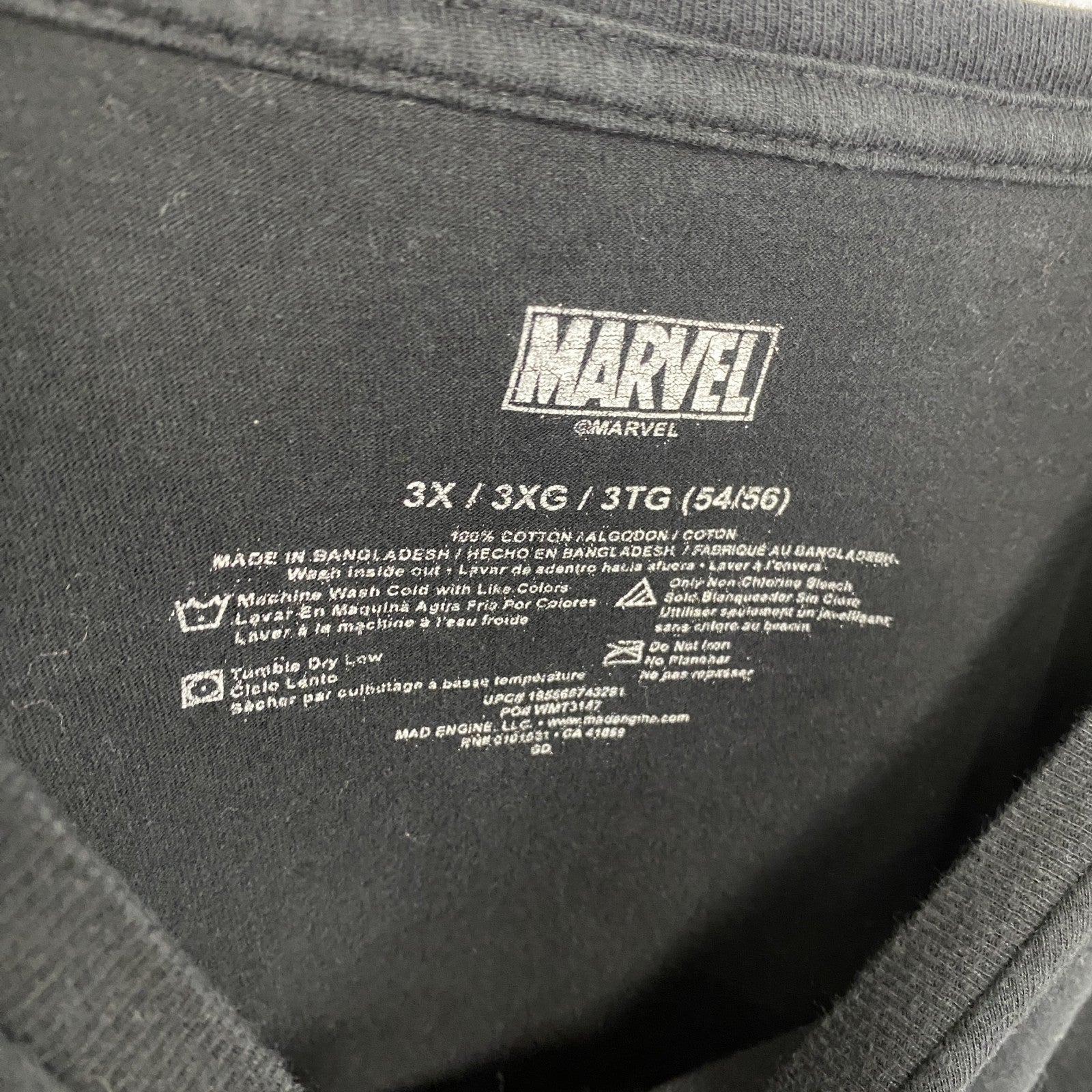 MARVEL　マーベル　半袖プリントTシャツ　キャラクターT　VENOM　ヴェノム　黒　ブラック　3XLサイズ