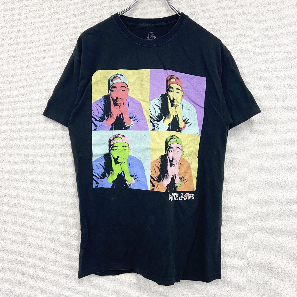 POETIC JUSTICE　2PAC　半袖プリントTシャツ　ラップT　黒　ブラック　Mサイズ