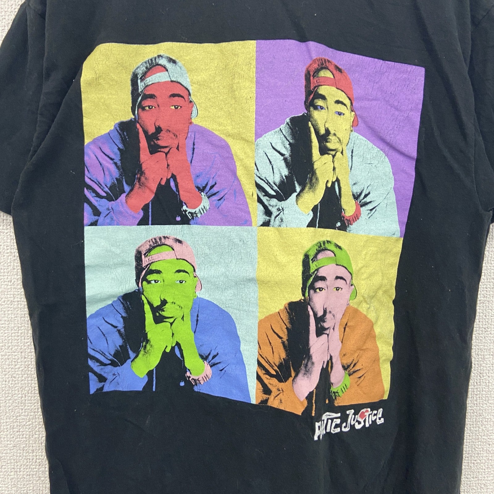 POETIC JUSTICE　2PAC　半袖プリントTシャツ　ラップT　黒　ブラック　Mサイズ