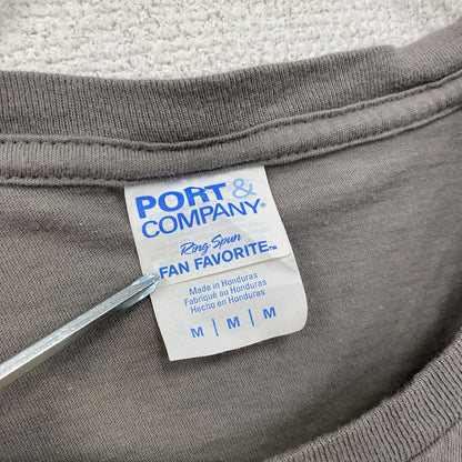 PORT&COMPANY　半袖プリントTシャツ　ブロックプリント　英字プリント　ソフトボール　灰色　グレー　Mサイズ
