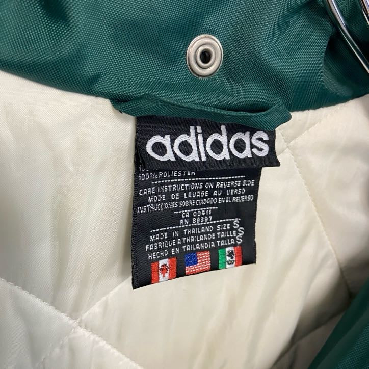 adidas　アディダス　ナイロンジャケット　ベンチコート　緑　グリーン　Sサイズ