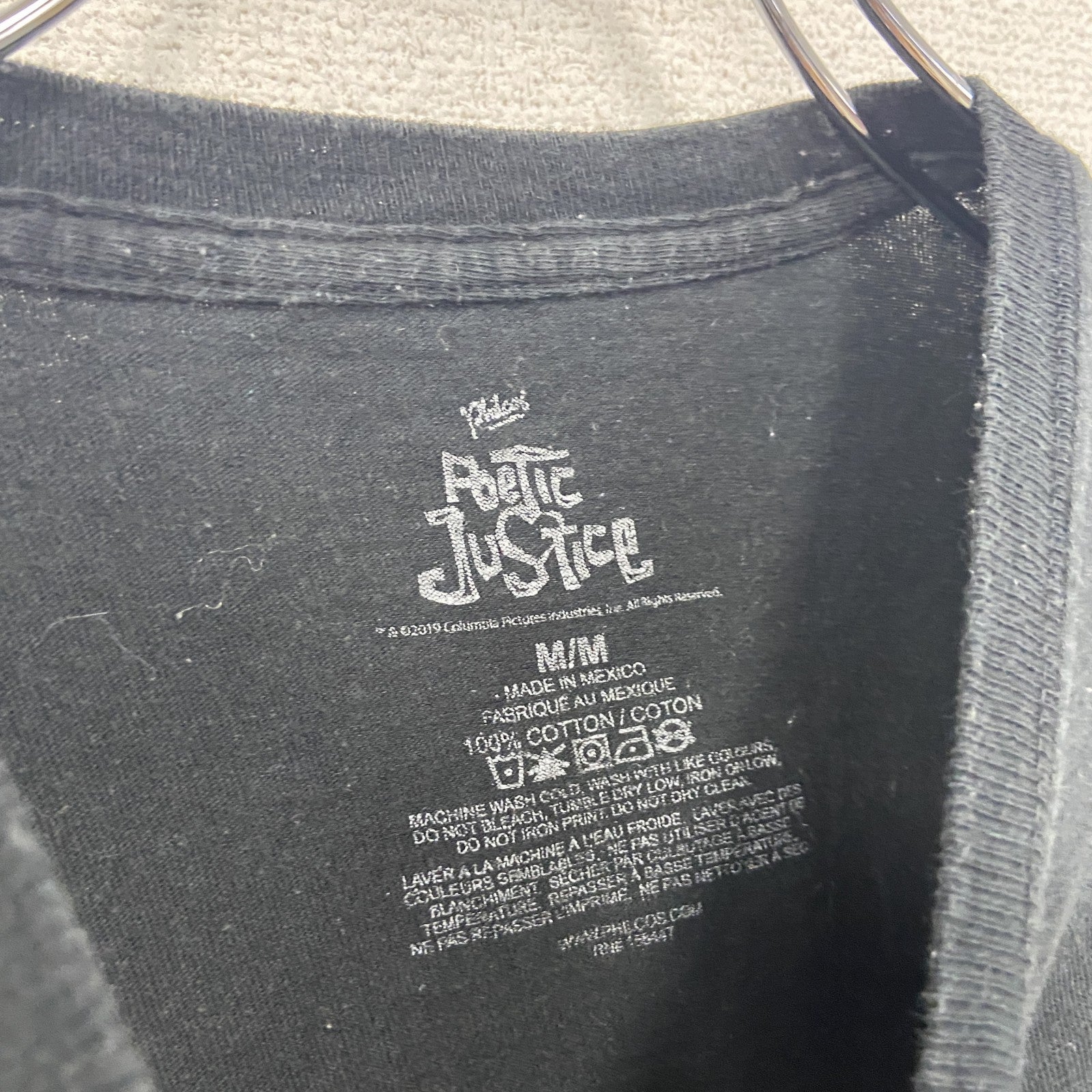 POETIC JUSTICE　2PAC　半袖プリントTシャツ　ラップT　黒　ブラック　Mサイズ