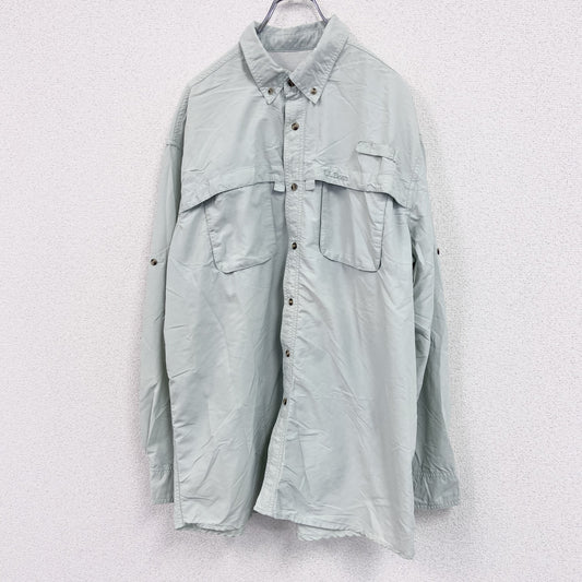 L.L.Bean　エルエルビーン　長袖ナイロンシャツ　フィッシングシャツ　ライトグリーン　XLサイズ