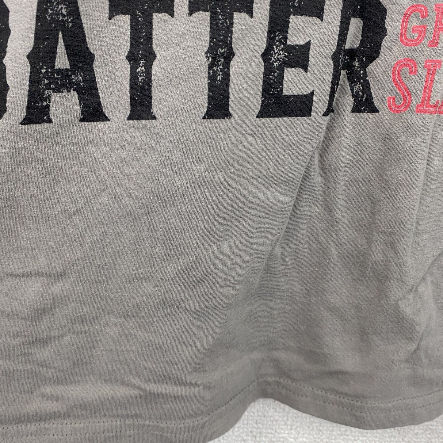PORT&COMPANY　半袖プリントTシャツ　ブロックプリント　英字プリント　ソフトボール　灰色　グレー　Mサイズ