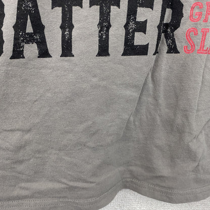 PORT&COMPANY　半袖プリントTシャツ　ブロックプリント　英字プリント　ソフトボール　灰色　グレー　Mサイズ