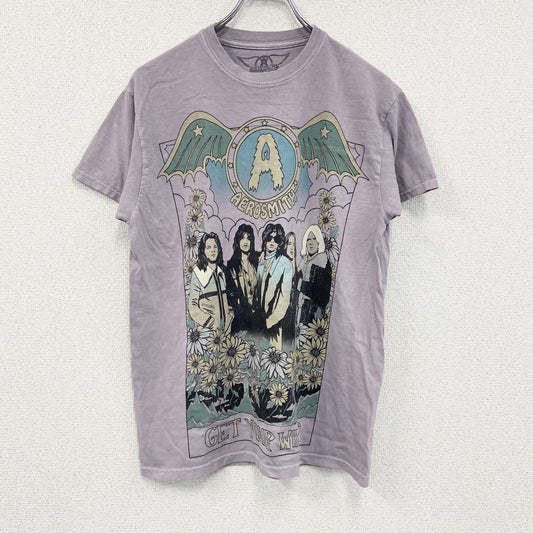 AERO SMITH　エアロスミス　半袖プリントTシャツ　バンドT　紫　パープル　Mサイズ