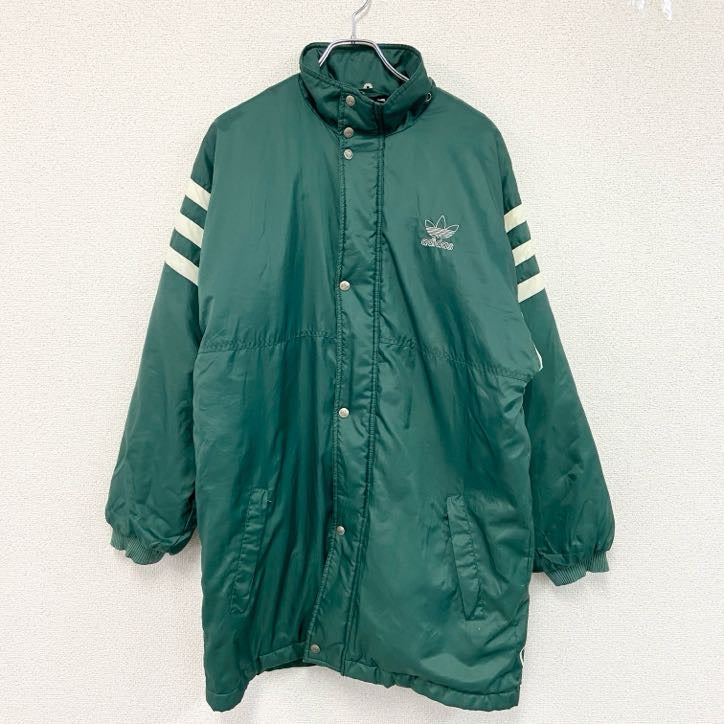 adidas　アディダス　ナイロンジャケット　ベンチコート　緑　グリーン　Sサイズ
