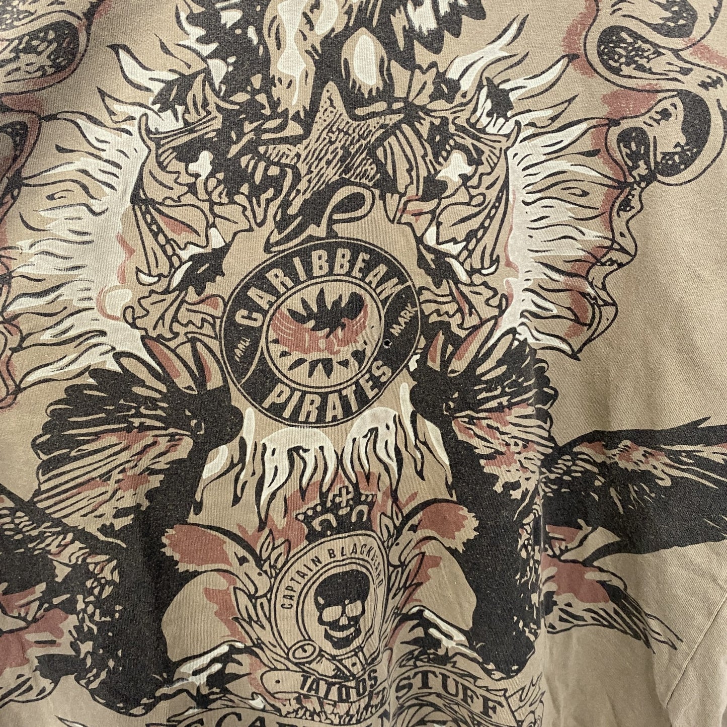 古着 used　長袖総柄プリントTシャツ　ロングスリーブTシャツ　デザインプリント　個性的　Lサイズ