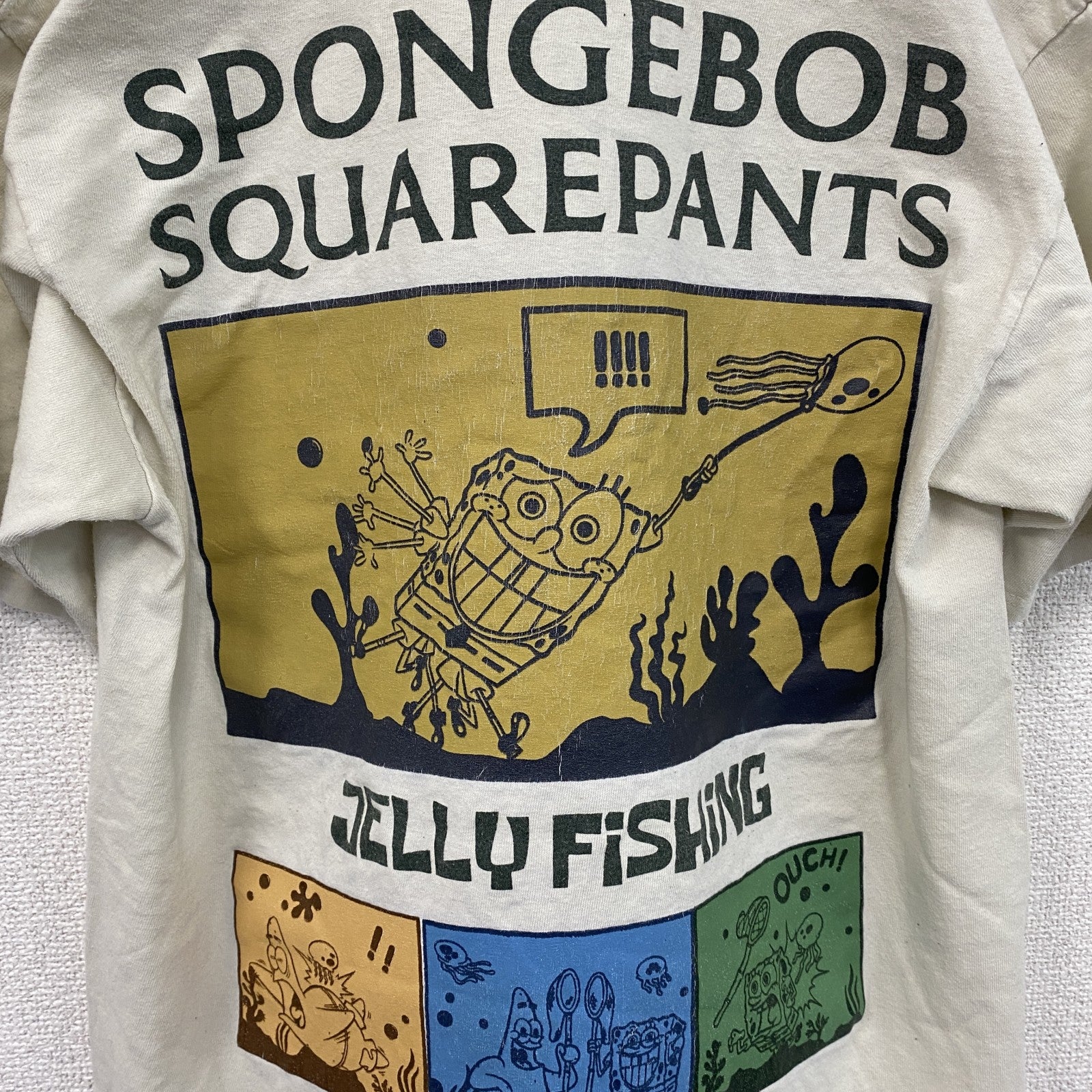 nickeldeon　スポンジボブ　半袖キャラクタープリントTシャツ　カートゥーン　白　ホワイト　Mサイズ