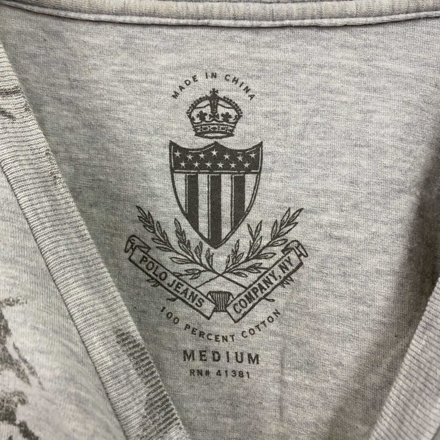 Polo Jeans Company　ポロジーンズカンパニー　半袖プリントTシャツ　グレー　Mサイズ