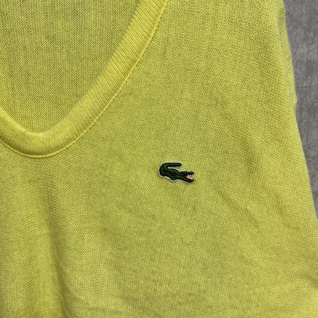 古着 used　IZOD LACOSTE アイゾッドラコステ　70s　長袖Vネックニット　セーター　ワンポイントロゴ刺繍　Lサイズ